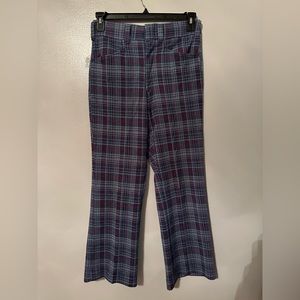 Vintage 70s Plaid Pants | Retro Tartan Print | Authentic Vintage